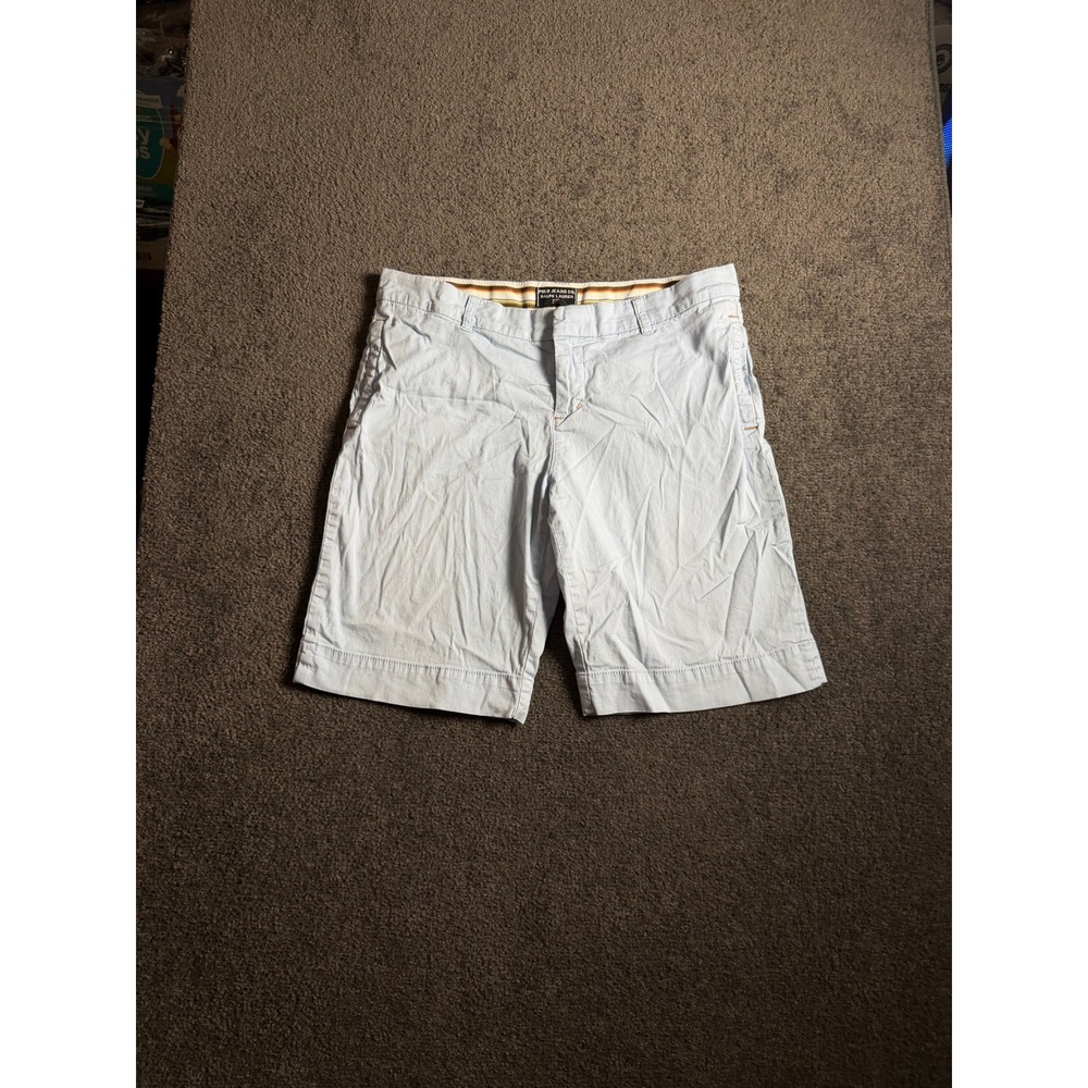 Polo Jeans Co Ralph Lauren Light Blue Cotton Chino Shorts Size 8